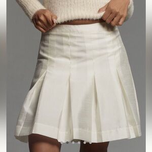 ANTHROPOLOGIE MAEVE PLEATED TAFFETA MINI SKIRT SIZE 8 MSRP $128.00 NWT